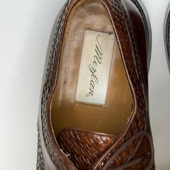 Mezlan Mens Dress Shoes Woven Leather Genuine Crocodile Croc Brown Size 11 W main image 11